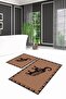 Digital Print Pcs Non-Slip Washable Elephant Pattern Double Bathroom Set Toilet Seat Set - 3