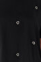 Siyah Kalp Aksesuar Detaylı Oversize/Bol Kesim %100 Pamuk Örme T-shirt TBBSS24BF00008 - 4