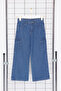 Koyu Mavi Kız Çocuk Wide Leg Kargo Cepli Pamuklu Lastikli Denim Pantolon Jean TKDSS24PL00001 - 5