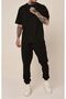 Black Unisex T-Shirt Tracksuit Set