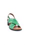 Women's Ankle Cross Strap Sandals Grass Green Genuine Leather 2532318 - 2