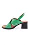 Women's Ankle Cross Strap Sandals Grass Green Genuine Leather 2532318 - 3