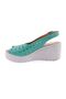 Wedge Sole Heeled Sandals Grass Green Genuine Leather 291183219 - 3