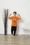 Boy's Short Sleeve Six Long Crew Neck Motor Printed Orange Color Pajama Set