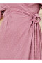 Dobby Batwing Sleeves Wrap Maxi Dress - 3