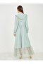 Dobby Frill Detail Lace Hem Shift Maxi Dress - 4