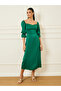 Solid Sweetheart Neck A-Line Midi Dress