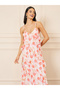 Floral Print Strappy A-Line Maxi Dress - 2