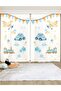 Toy Vehicles Patterned Children's & Baby's Room Background Curtain (SINGLE WING PRICE)