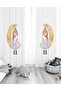 Rabbit and Princess on the Moon Patterned Children's Room Curtain (Single Wing Pricing)