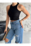 Women's Black Halter Neck Camisole Crop Blouse