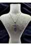 Amethyst Natural Stone Angel Pendant (Steel Chain) - 4