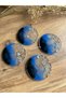 Set of 4 Epoxy Coasters with Silver Leaf