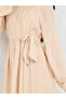 Dobby High Neck A-Line Midi Dress - 3