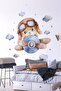 Rabbit Flying Glider Decorative Kids Teen Room Wall Sticker - 2