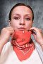 Orange Patterned 100% Coton Biker Bandana - Unisex Women/Men Model 1, Pack of Two - 2