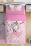 Pink Starry Princess on the Moon Patterned Single Baby Kids Bedding Set