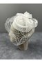 Elegant Simple Wedding Hat with Floral Detail Bridal Cap - 3