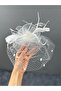 Polka Dot Feather Bridal Wedding and Marriage Hat - 5