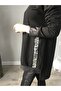 Black Tracksuit Set with Letter Stripe Detail - 4