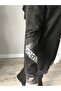 Black Tracksuit Set with Letter Stripe Detail - 5