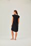 Black Modal V-neck Woven Dress - 2