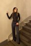 Women's Stand Collar Smoked Blouse