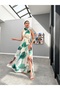 Halter Neck Patterned Slit Dress