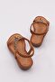 Tan Butterfly and Flower Decorated Women's Sandals - Flat Sole - 3