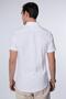 Men's Slim Fit Slim Fit Short Sleeve 100% Cotton Linen Texture Button Collar White Shirt - 7