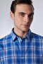 Slim Fit Long Sleeve Tight Fit Checkered Linen Texture Summer Men's Shirt - 3