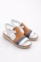 Colorful Women's Sandals - White Garni, Genuine Leather 4673243 - 2