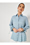 Textured Oversized Longline Shirt with Buttons - 8
