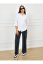Oversized Textured Curved Hem Shirt with Patch Detail - 2