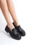 Women's Buckle Detailed Saddled Loafer Shoes Daily Moccasin Stylish and Stylish Sole - 4