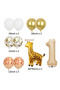 Giraffe Foil Ballon Age Figure Beige Color Ballon Giraffe Concept Birthday Latex Ballon - 2