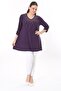 Women's Plus Size Plum Stone Detailed Capri Sleeve Tunic 65N37696