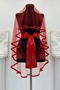 Red Bridal Veil Set, Glass Beads and Sequins Printed Henna Veil Set 6 Pieces - 2