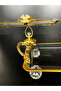 2-Piece Pasabahce Crystal Metal Leg Gilded Baton Presentation Holder - 4