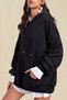 Blackjackwear Plain Black Hooded Oversize Sweatshirt Cotton