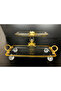 2-Piece Pasabahce Crystal Metal Leg Gilded Baton Presentation Holder