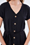 Dress with Buttons Black Color Short Sleeve - 4