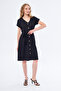 Dress with Buttons Black Color Short Sleeve - 6