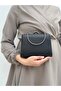 Women's Fabric Black Evening Dress Clutch Portfolio Bag - 2