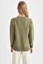 Regular Fit Crew Neck Cashmere Textured Extra Soft Sweater I6913Az22Wn - 6