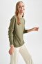 Regular Fit Crew Neck Cashmere Textured Extra Soft Sweater I6913Az22Wn
