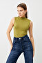 Women's White Black Bitter Coffee Oil Green 4-Piece Sleeveless Bodysuit - 5