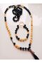 Honey Calcite and Onyx Sacral Chakra 108 Mala & Bracelet for Women and Men - 3