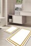 Framed Non-Slip Base Washable Set of 2 Bathroom Carpet Mat Toilet Seat Set Kt-kzht-535