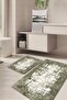 Modern Patterned Non-Slip Base Washable Set of 2 Bathroom Carpet Mat Toilet Seat Set Kt-kzht-497